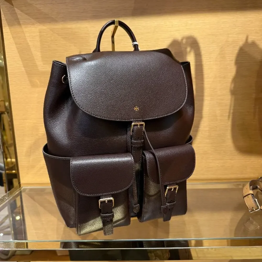 New‼️Tory Burch Blake Backpack 189043 Leather $495 Cocoa